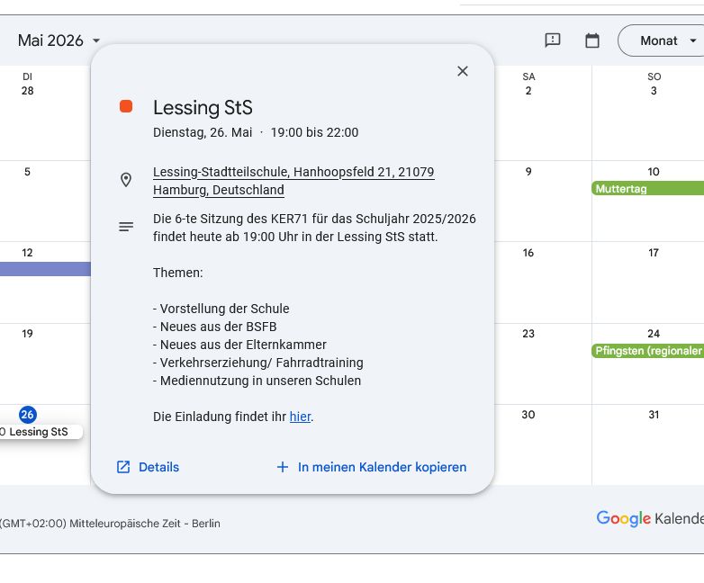 GoogleKalender - Termin